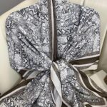 Dior Monogram Pamuk Soft Şal 86021 - Kahve-Beyaz