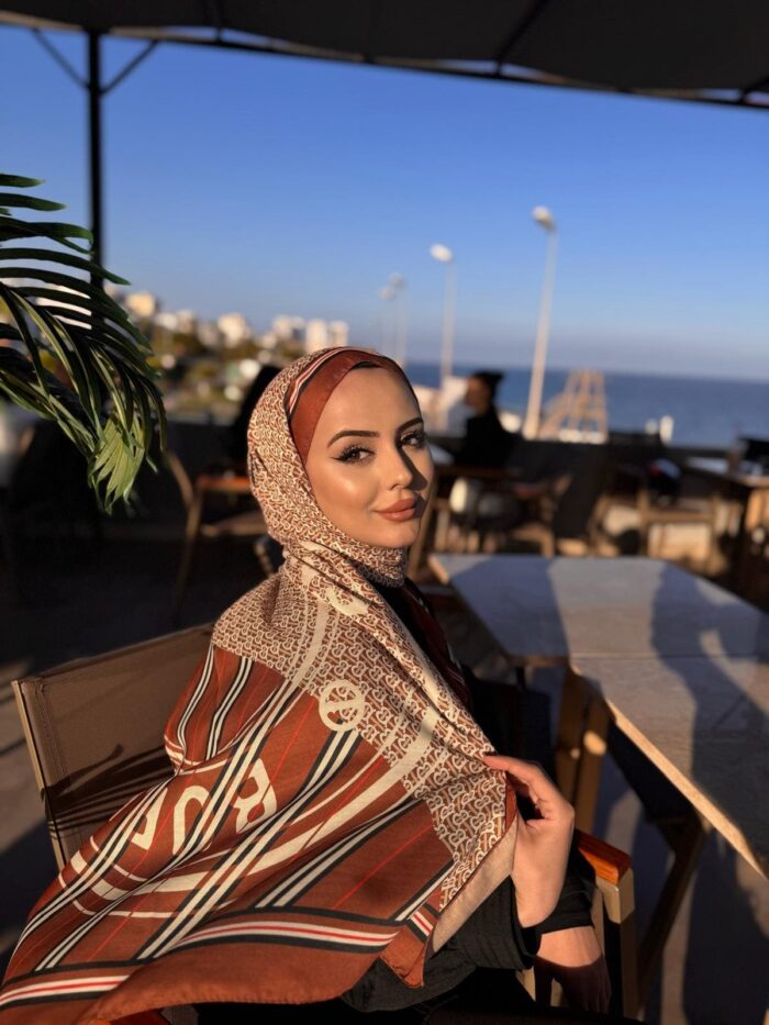 Burberry Monogram Pamuk Soft Şal 64303 - Kızıl Kahve