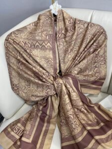 Dior Monogram Pamuk Soft Şal 86021 - Mocha
