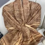 Dior Monogram Pamuk Soft Şal 86021 - KAHVE