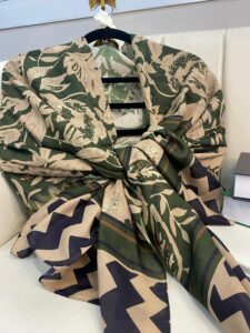 Etnik Desenli  Etro Pamuk Soft Şal - 893250 - Vizon Yeşil