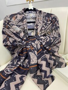 Etnik Desenli  Etro Pamuk Soft Şal - 893250 - Siyah Açık Kahve