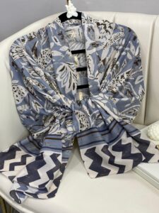 Etnik Desenli  Etro Pamuk Soft Şal - 893250 - Mavi