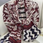 Etnik Desenli  Etro Pamuk Soft Şal - 893250 - Bordo