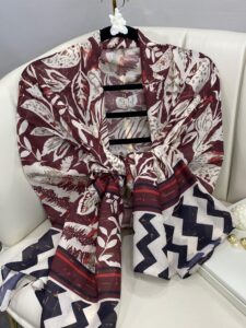 Etnik Desenli  Etro Pamuk Soft Şal - 893250 - Bordo