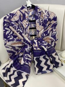 Etnik Desenli  Etro Pamuk Soft Şal - 893250 - Mor