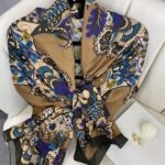 Etro Çiçek Desen Pamuk soft Şal - 433240 - Camel-Siyah