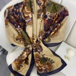 Etro Çiçek Desen Pamuk soft Şal - 433240 - Sütlü kahve