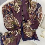 Etro Çiçek Desen Pamuk soft Şal - 433240 - Bordo