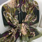 Etro Çiçek Desen Pamuk soft Şal - 433240 - Yeşil