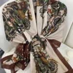 Etro Çiçek Desen Pamuk soft Şal - 433240 - Kahve - Latte