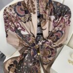 Etro Çiçek Desen Pamuk soft Şal - 433240 - Açık Kahve