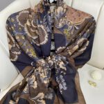 Etro Çiçek Desen Pamuk soft Şal - 433240 - Kahve-Siyah