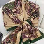 Etro Çiçek Desen Pamuk soft Şal - 433240 - Zümrüt-Camel