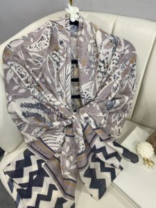 Etnik Desenli  Etro Pamuk Soft Şal - 893250 - Ekru Pudra