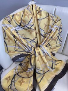 Lv Kemer Desen Pamuk Soft Şal 31230 - SİYAH-SARI