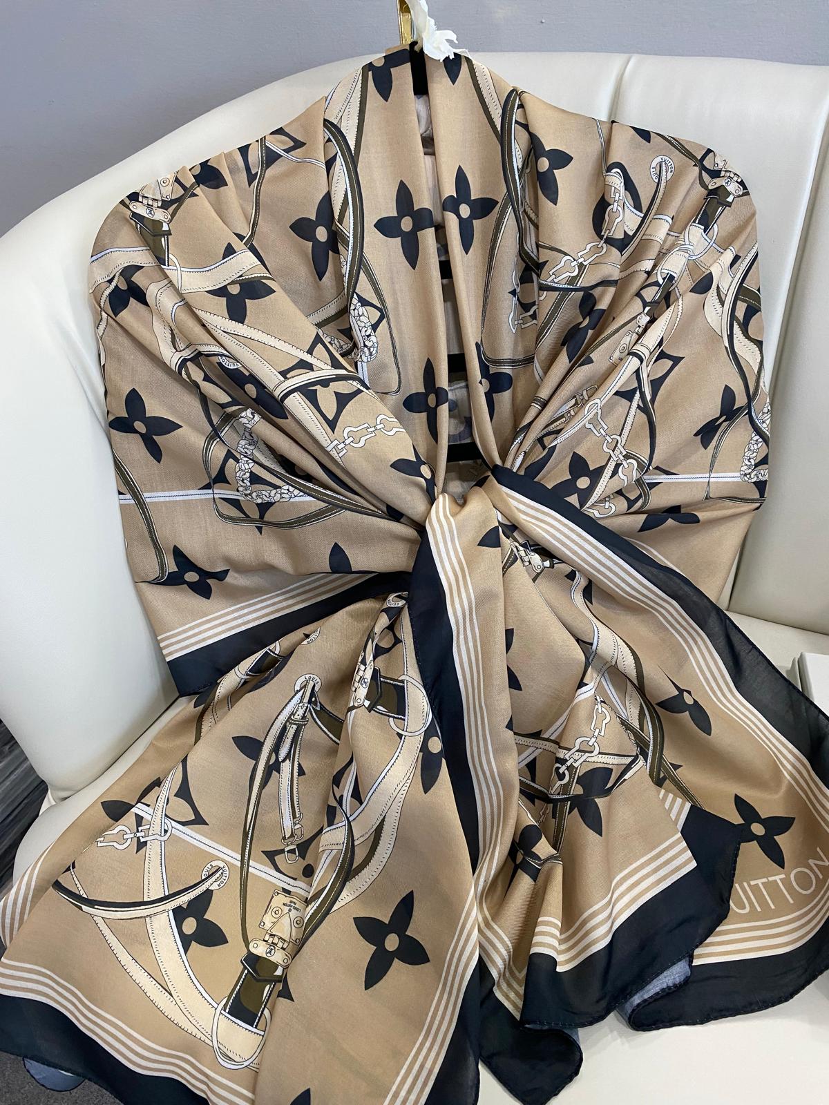 Lv Kemer Desen Pamuk Soft Şal 31230 - Camel - Görsel 5