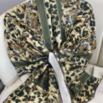 Hermes Leopar Pamuk Soft Şal 65329 - Haki