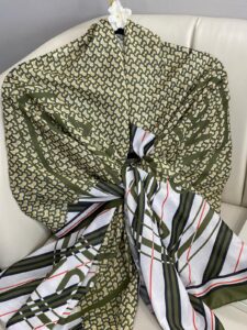 Burberry Monogram Pamuk Soft Şal 64303 -Haki