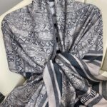 Dior Monogram Pamuk Soft Şal 86021 - Antrasit
