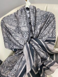 Dior Monogram Pamuk Soft Şal 86021 - Antrasit