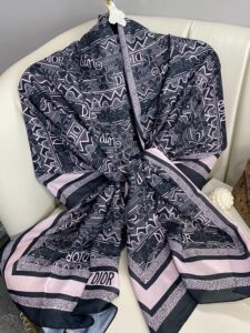 Dior Monogram Pamuk Soft Şal 86021 - Pudra