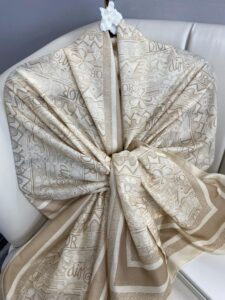 Dior Monogram Pamuk Soft Şal 86021 - Turuncu