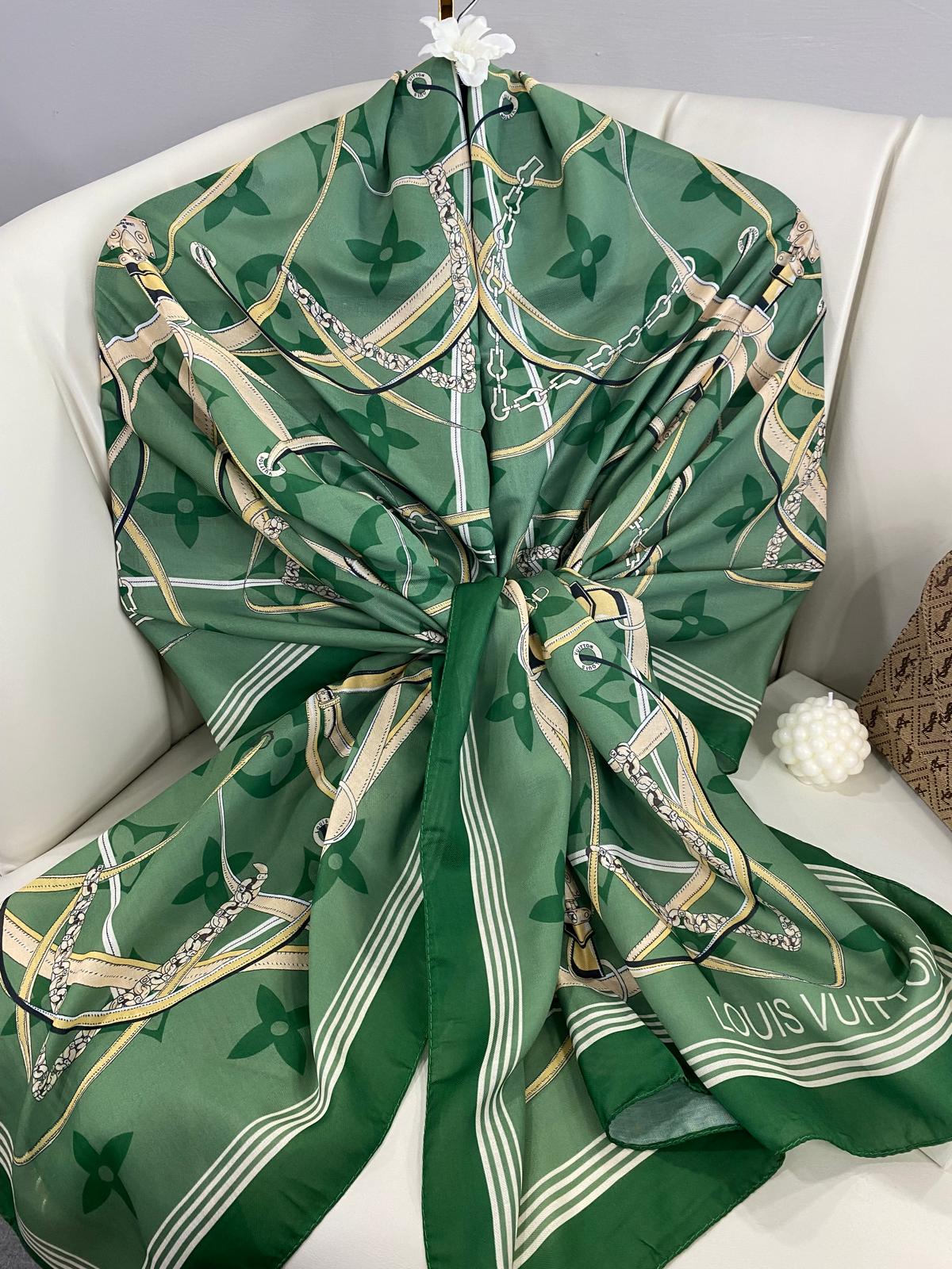 Lv Kemer Desen Pamuk Soft Şal 31230 - Zümrüt - Görsel 3