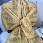 Chanel Çizgili Pamuk Soft Şal 51201 - Gold
