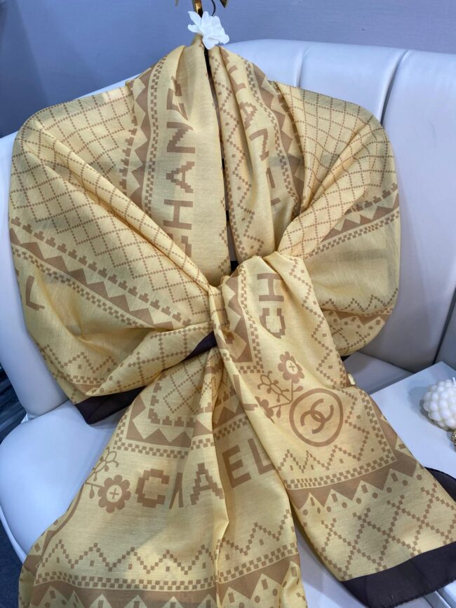 Çizgili Pamuk Soft Şal 51201 - Gold