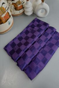 Dama Desen Jakar Şal - Morcivert