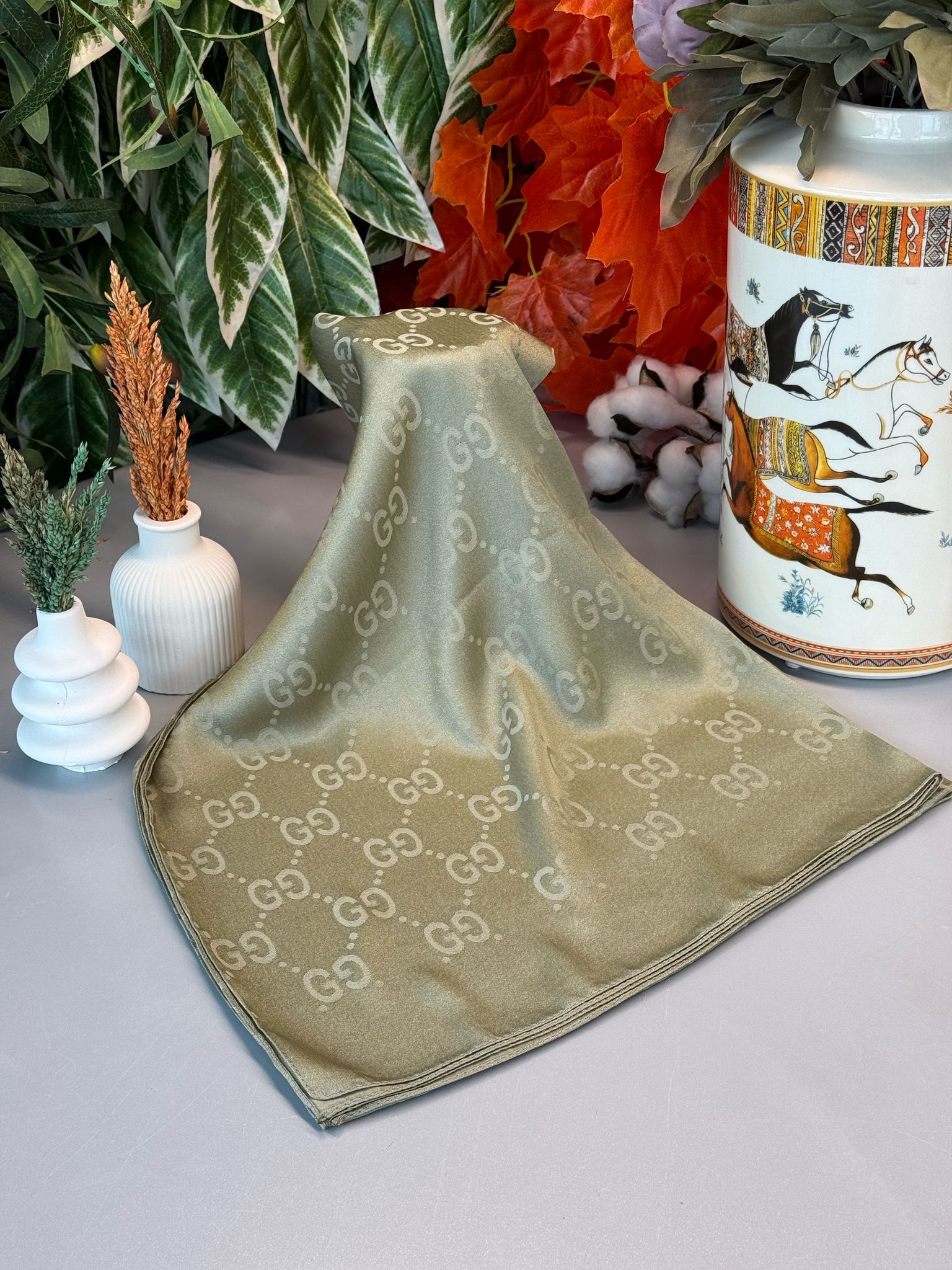 G Desen Pamuk İpeksi Jakar Şal 908204 -ÇAĞLA YEŞİLİ