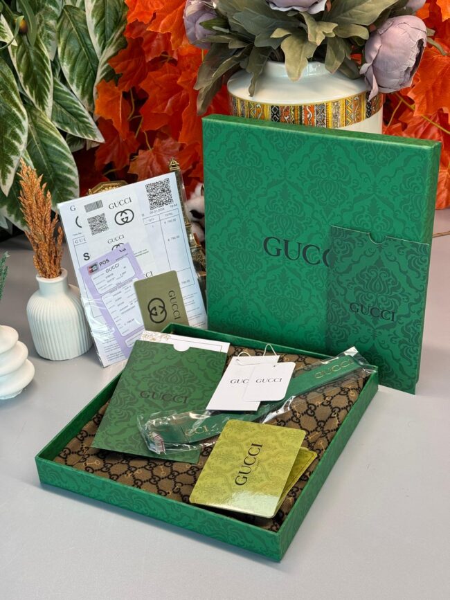 Gucci A Kalite İthal Yün İpek Şal - Mürdüm-Siyah