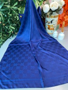 G Desen Pamuk İpeksi Jakar Şal 908204 -Koyu Mavi