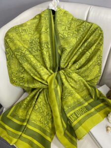 Dior Monogram Pamuk Soft Şal 86021 - Yağ Yeşili