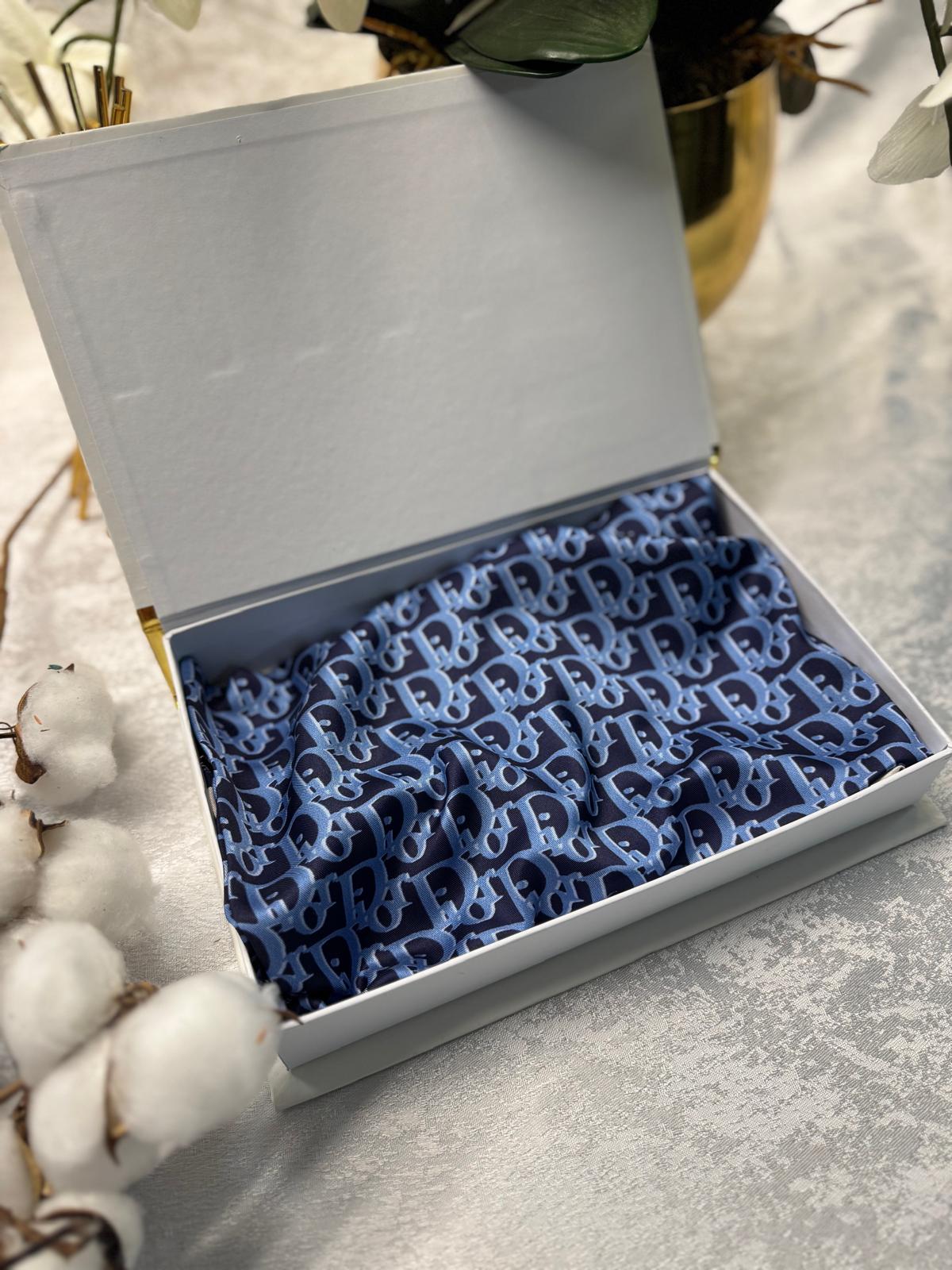 Dior Marka Eşarp - Gece Mavisi - Görsel 2