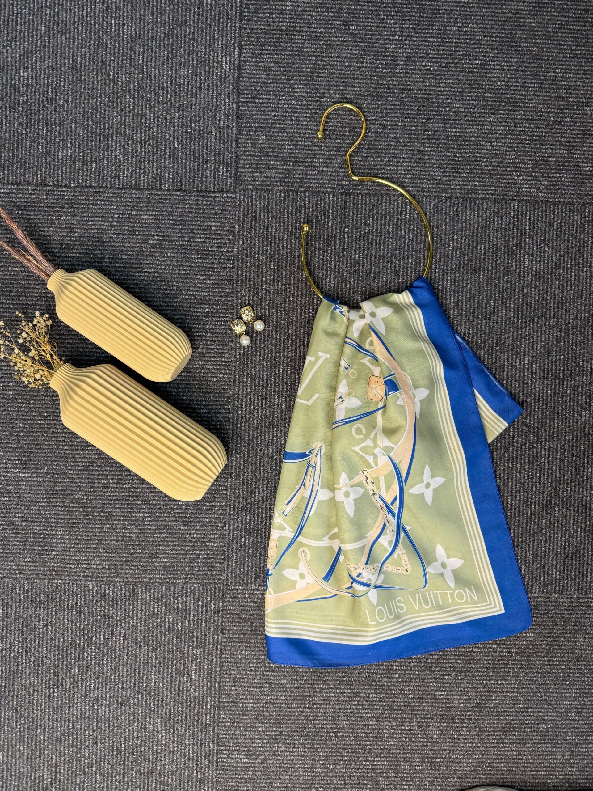 Lv Kemer Desen Pamuk Soft Şal 31230 - Nil-Yeşili - Görsel 2