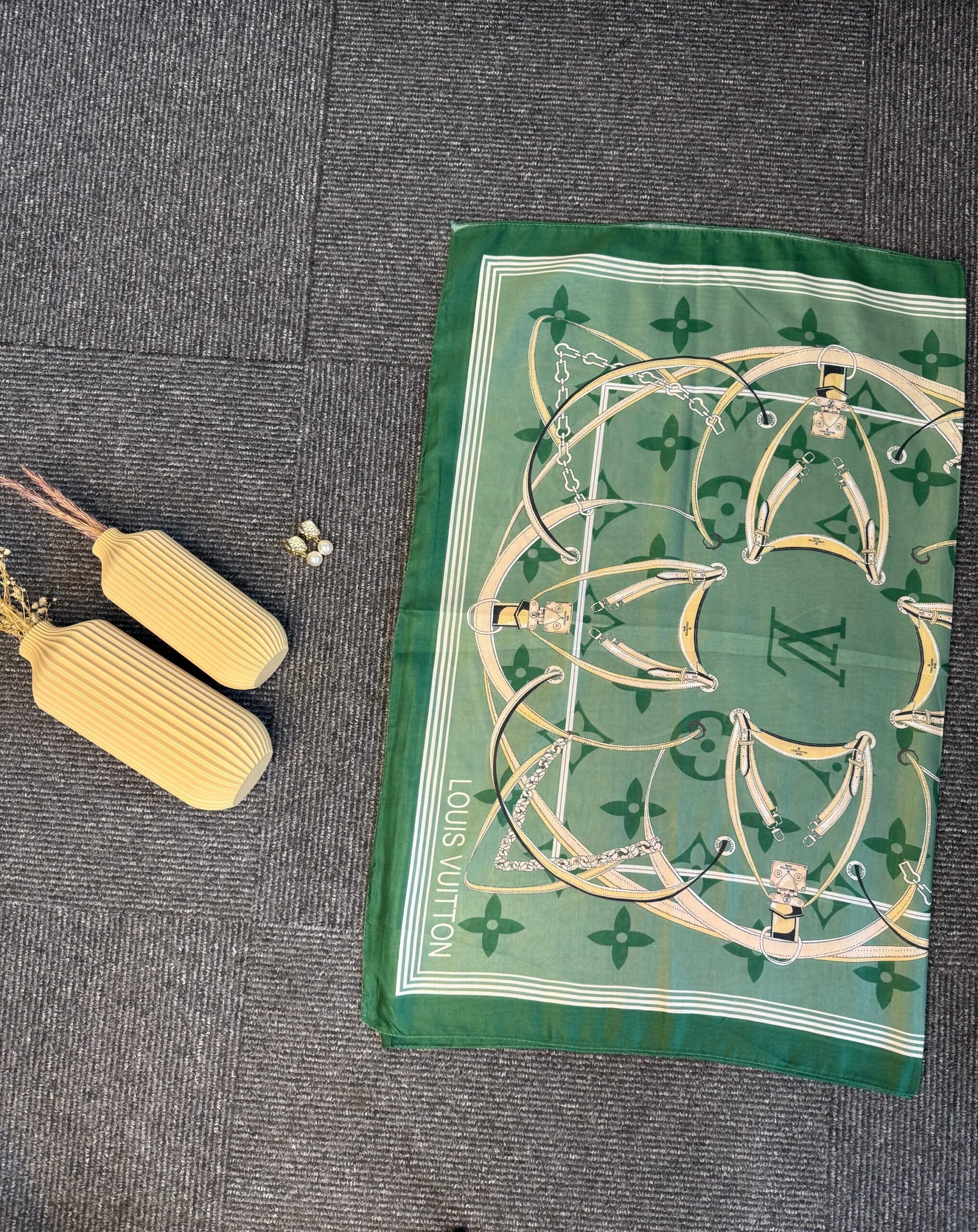 Lv Kemer Desen Pamuk Soft Şal 31230 - Zümrüt - Görsel 2