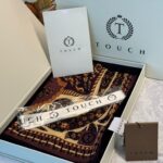 Touch İthal Etnik Desen Yün İpek Şal- 34660 - Bordo Ekru