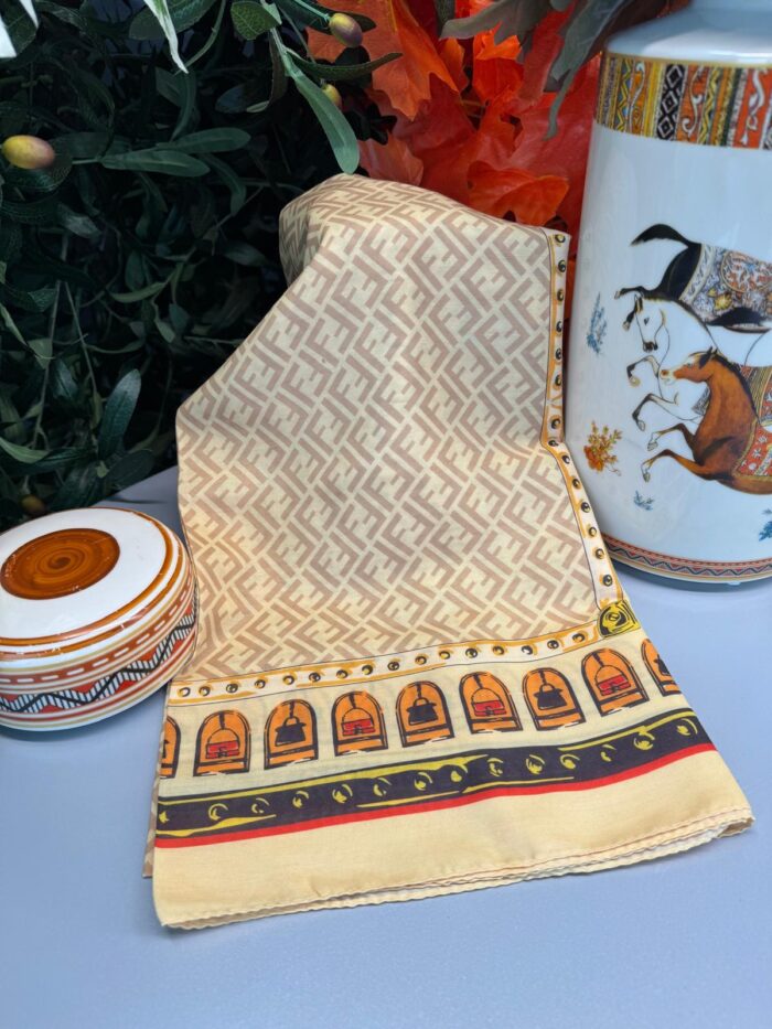 Fendi Monogram Pamuk Soft Şal 64302 - Latte