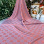 G Desenli İpek Kaşmir Çift Taraflı Şal 440344 -Turuncu-Bakır