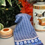 Fendi Monogram Pamuk Soft Şal 64302 - Lacivert-Beyaz