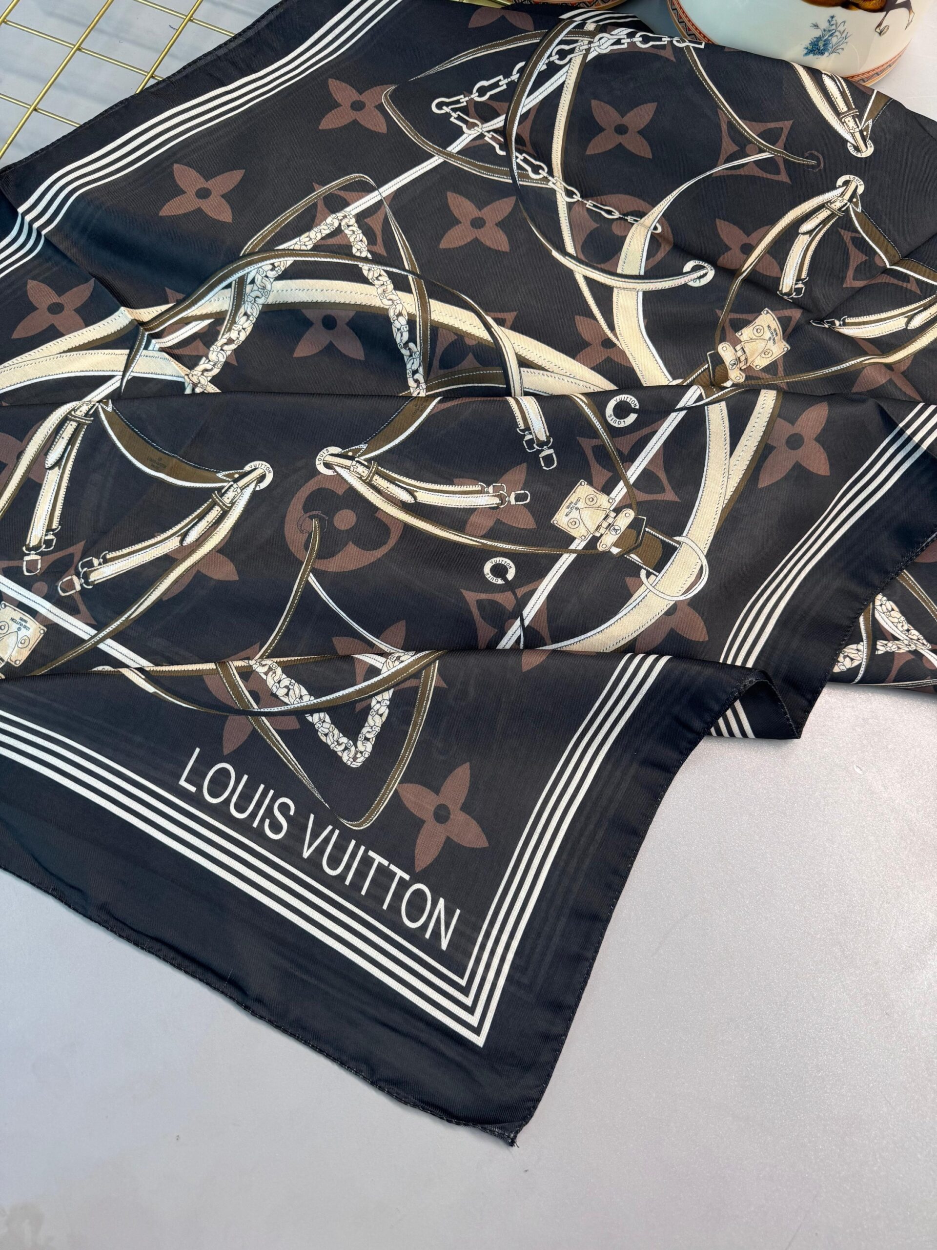 Lv Kemer Desen Pamuk Soft Şal 31230 - Acı Kahve