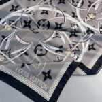 Lv Kemer Desen Pamuk Soft Şal 31230 - Siyah-Antrasit