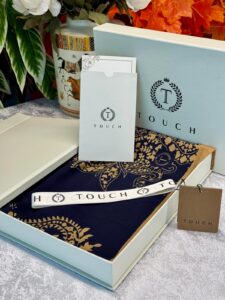 Touch İthal Pamuk İpek Şal  - 415420 Lacivert  Vizon