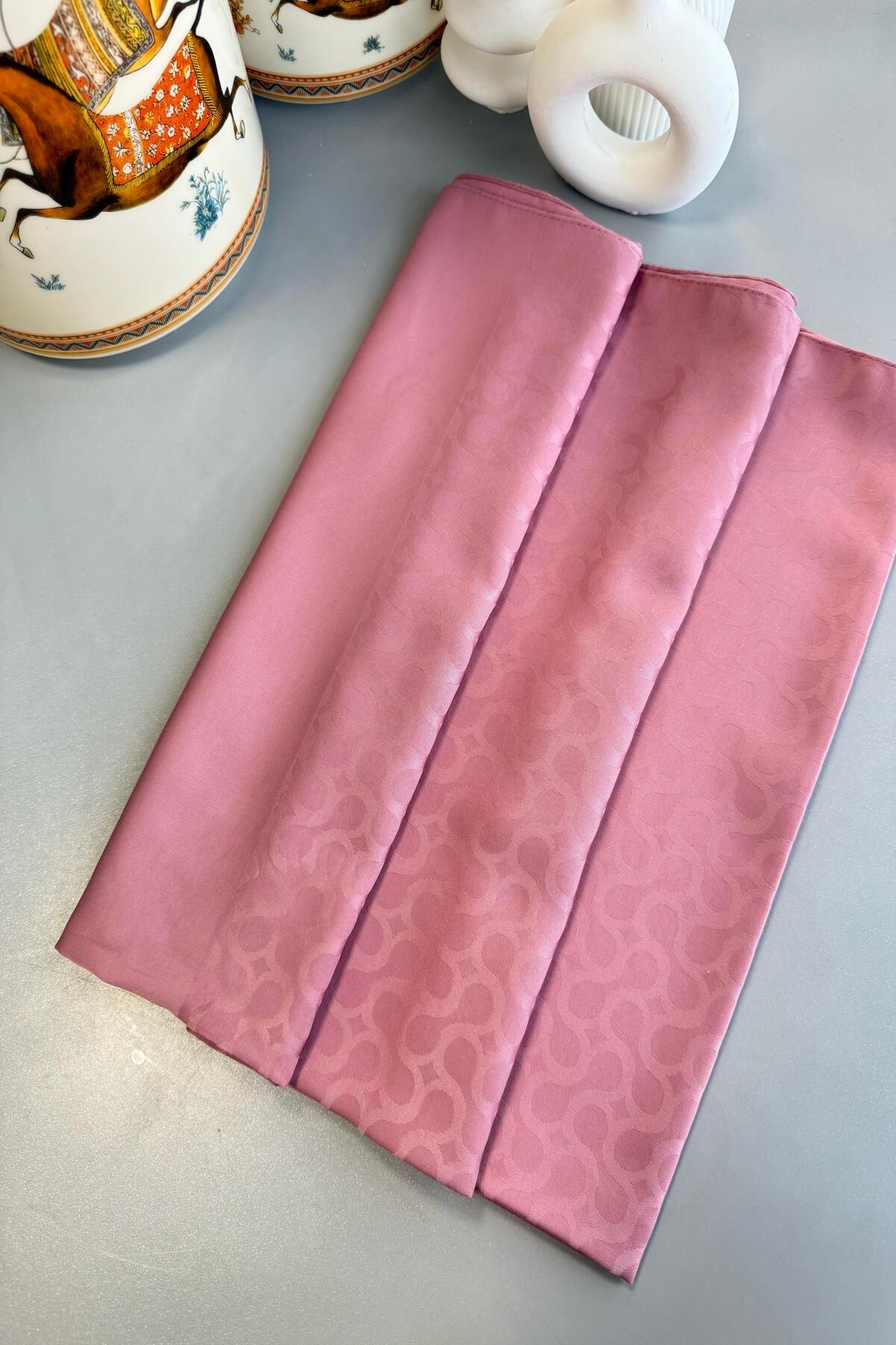 Bloom Desen Pamuk İpeksi Jakar Şal - Japon Kirazı