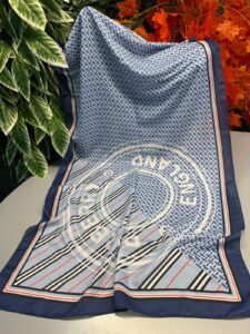 Burberry Monogram Pamuk Soft Şal 64303 - Bebe Mavi - Görsel 2