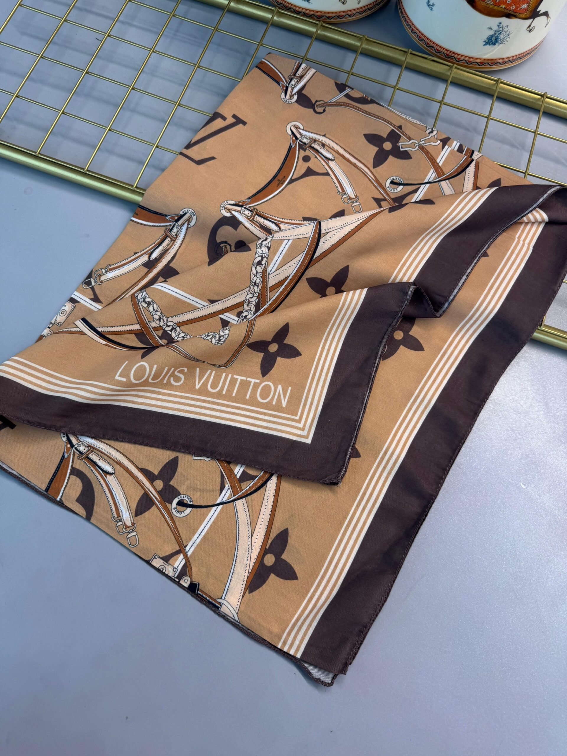 Lv Kemer Desen Pamuk Soft Şal 31230 - Soft Turuncu - Görsel 2