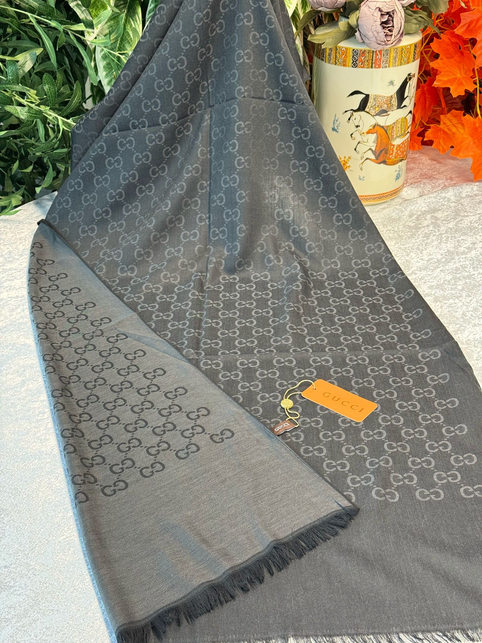 İthal G Pamuk Yün İpek Şal 49102 - Antrasit