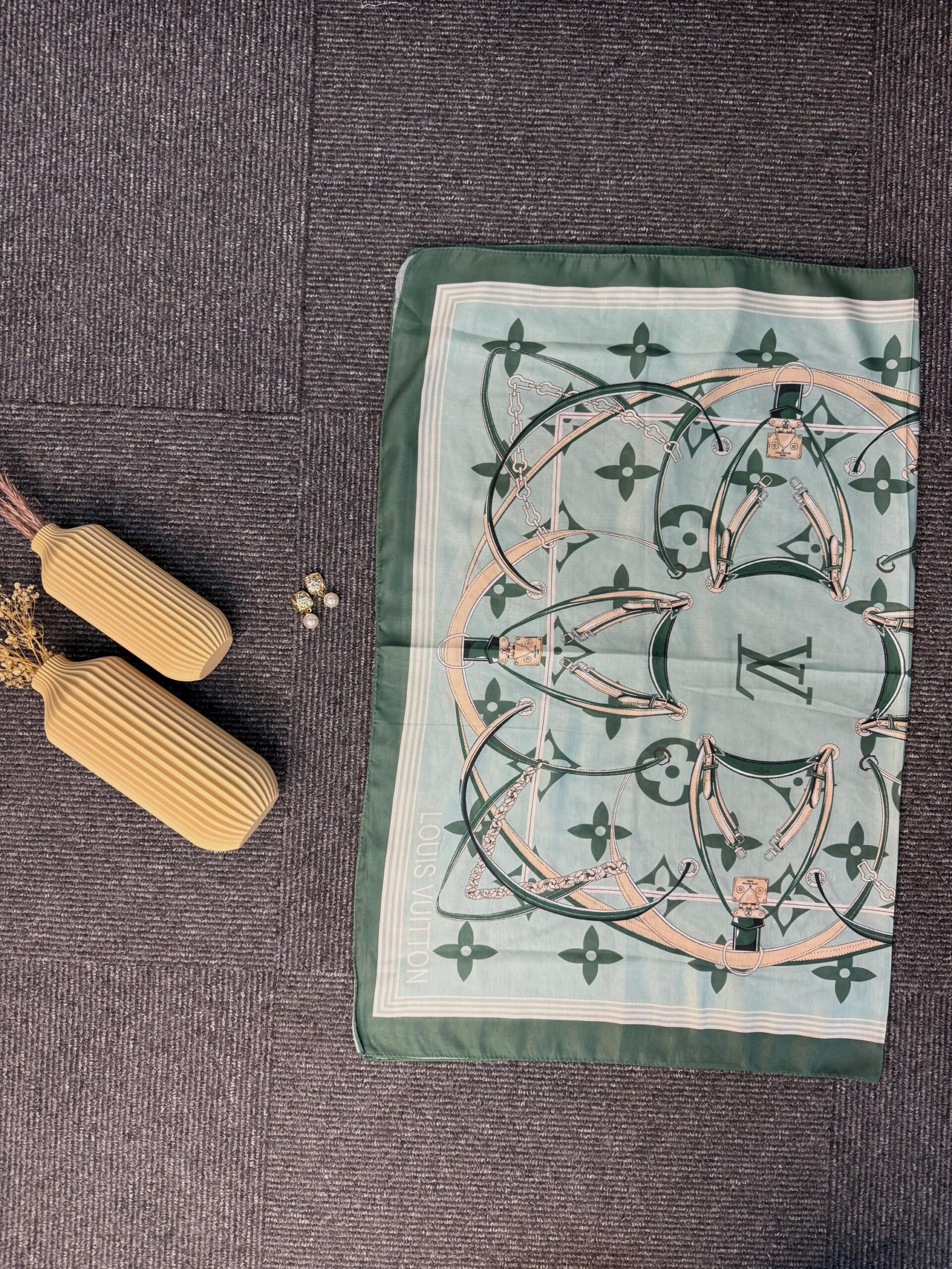 Lv Kemer Desen Pamuk Soft Şal 31230 - Turkuaz - Görsel 4